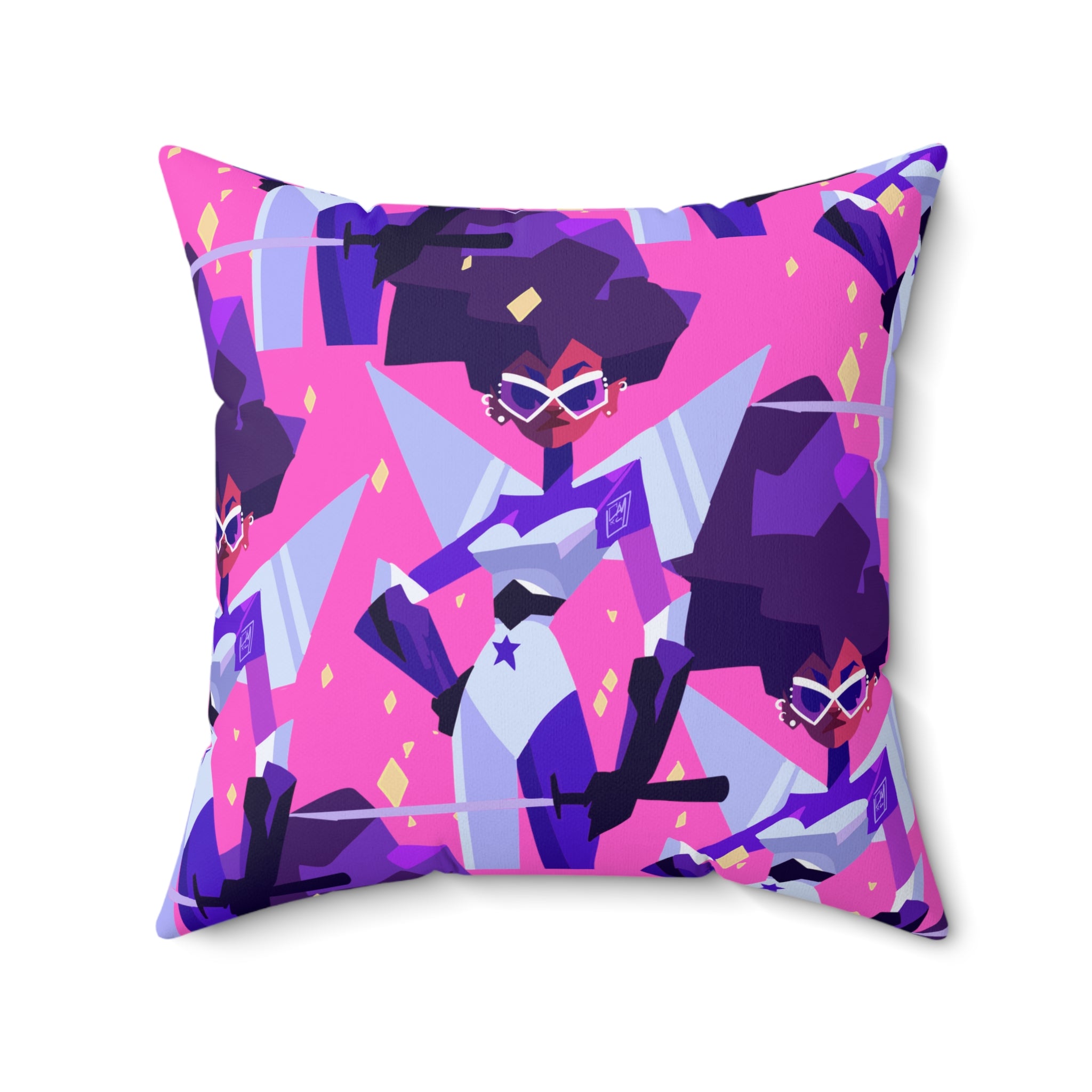 Cosmic Black Fae Spun Polyester Square Pillow