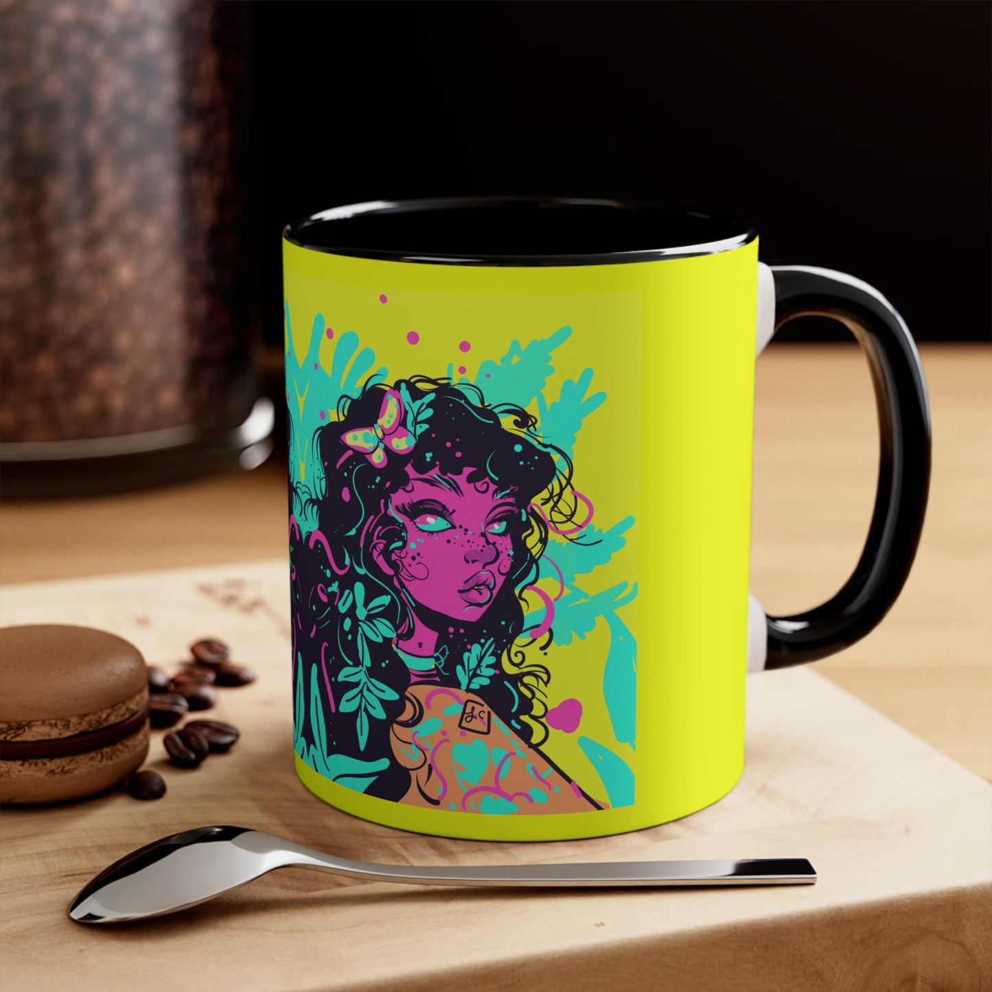 Neon Flutter Accent Coffee Mug, 11oz