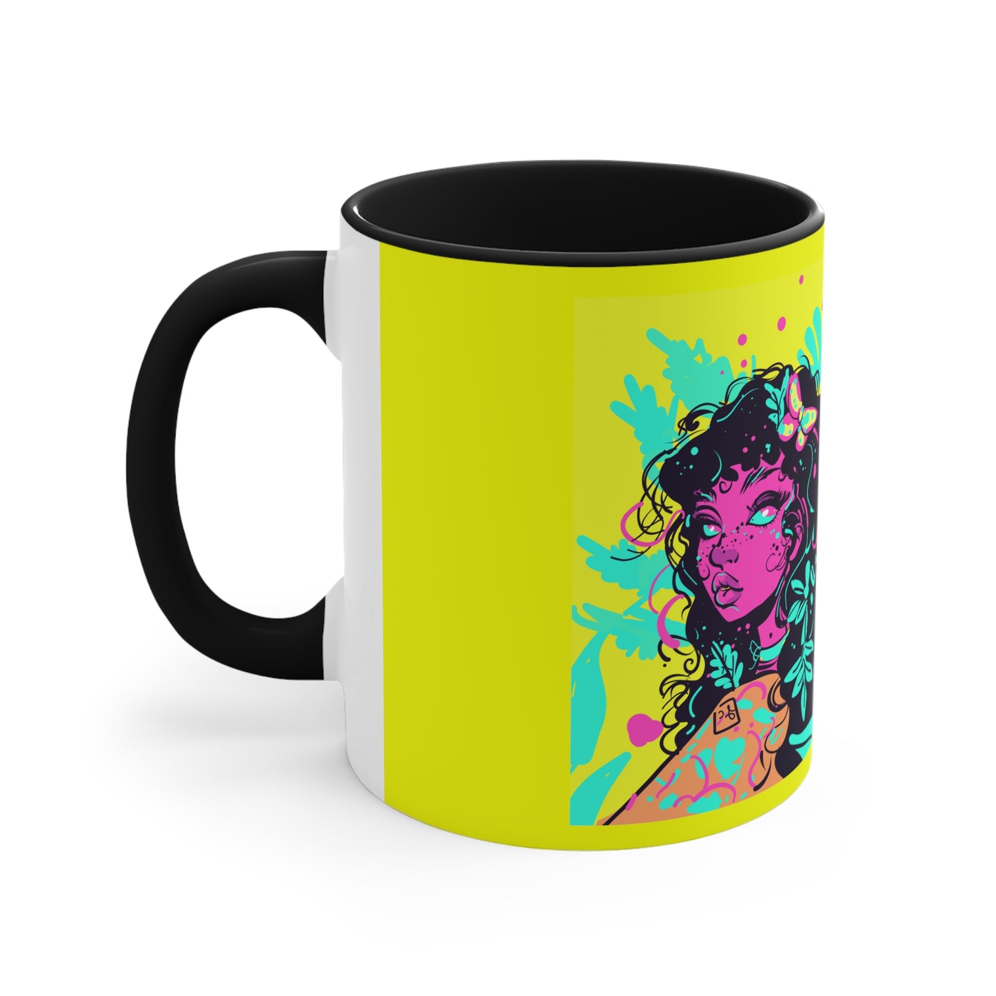 Neon Flutter Accent Coffee Mug, 11oz