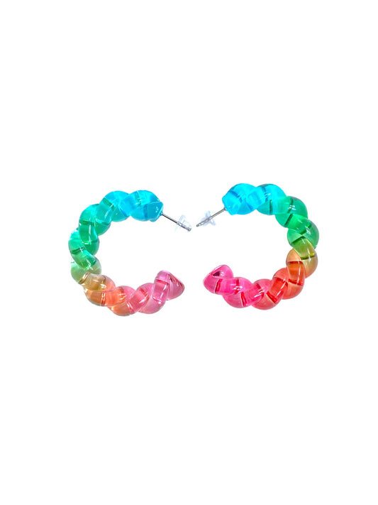 Candy Rainbow Hoop Earrings - CosmicMedium