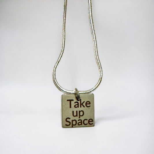 Custom Engraved Square Charm Necklace - CosmicMedium