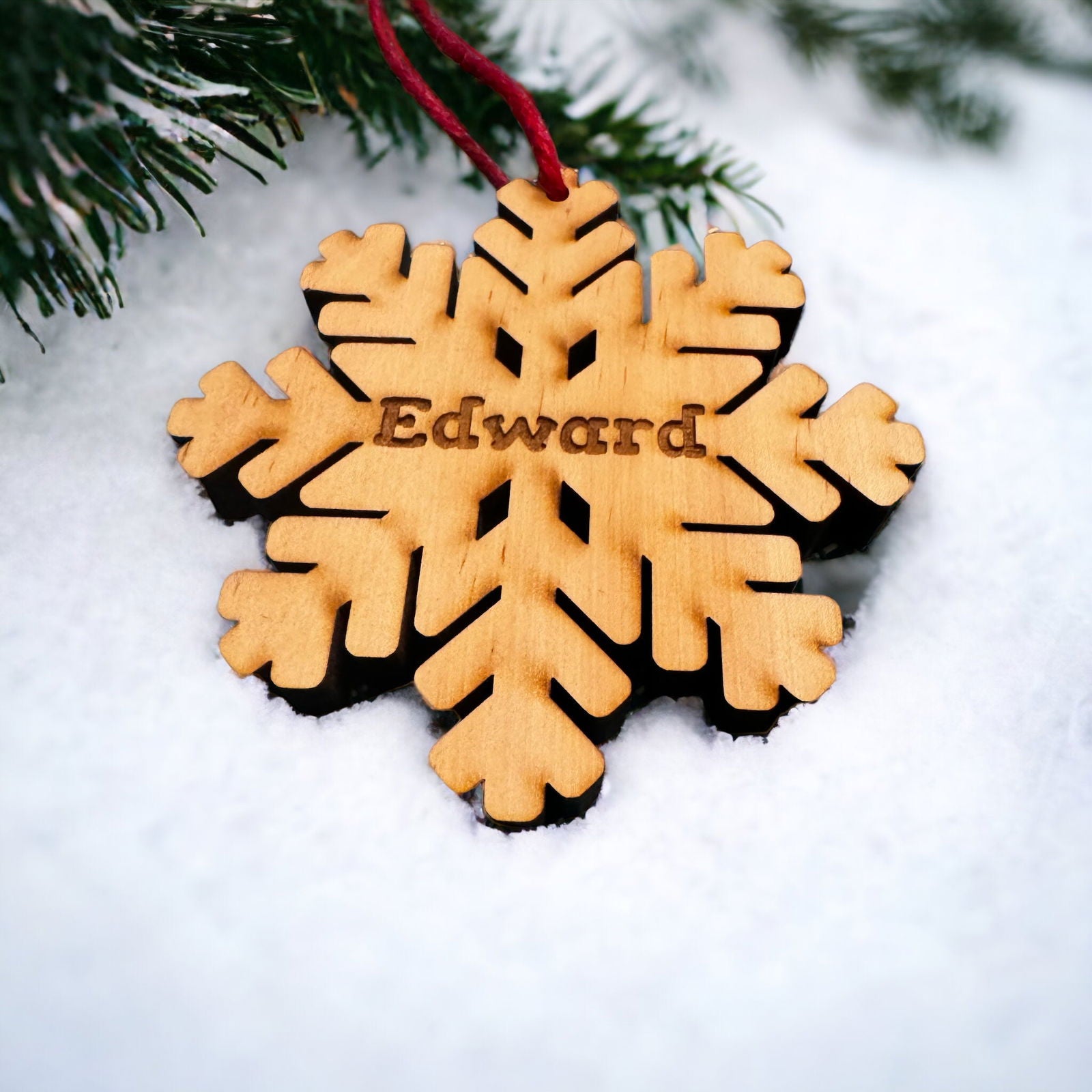 Custom engraved snowflake ordament - CosmicMedium