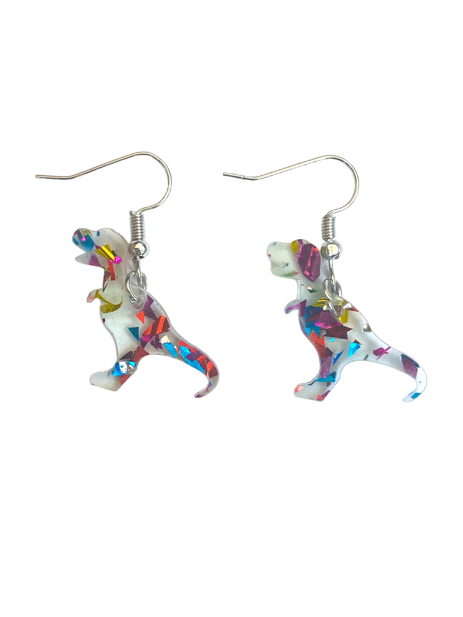 Dinosaur Confetti Earrings - CosmicMedium