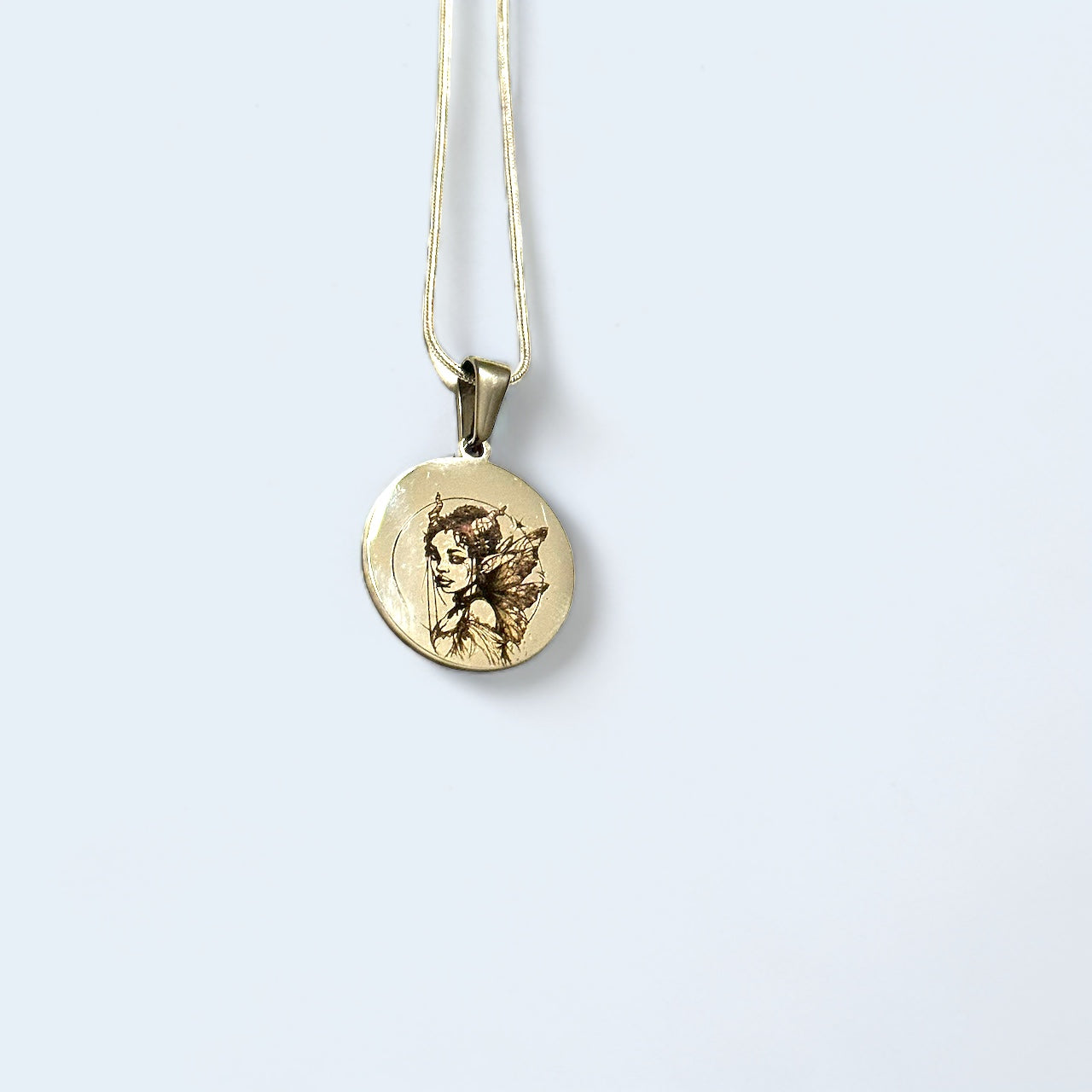 Custom Circular Engraved Charm Necklace