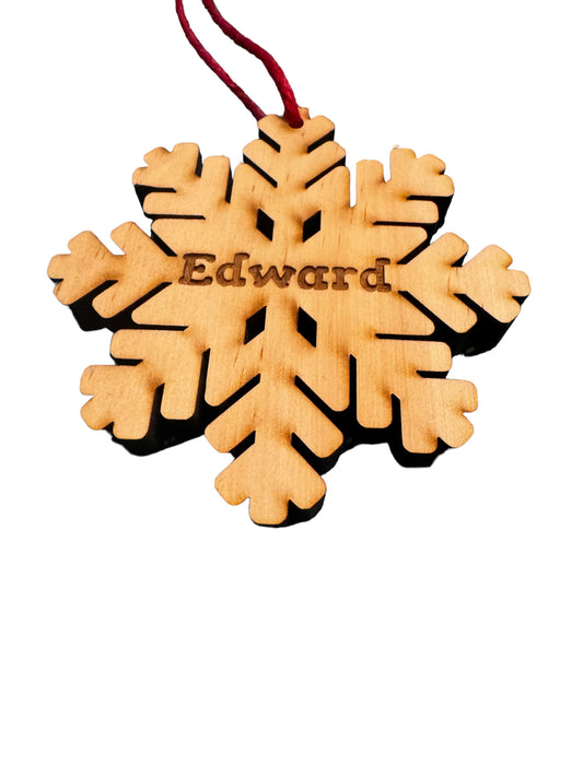 Custom engraved snowflake ordament