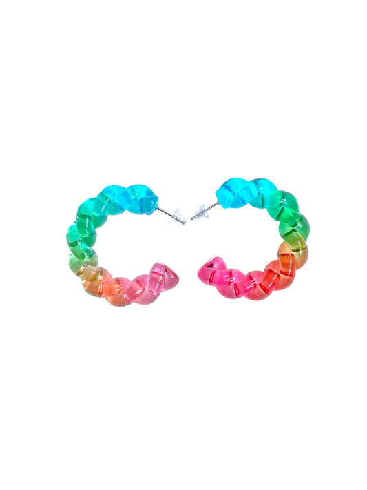 Candy Rainbow Hoop Earrings