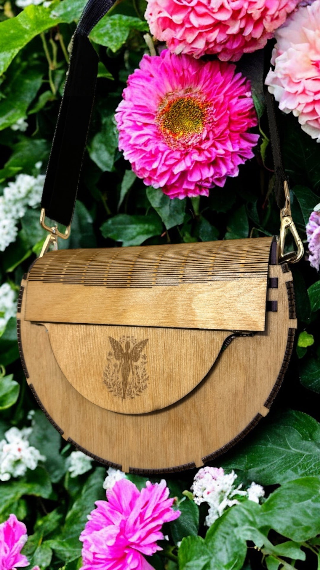 Mystic Fae Circular Wood Satchel - CosmicMedium