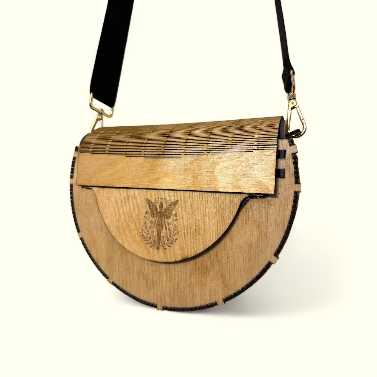 Mystic Fae Circular Wood Satchel - CosmicMedium