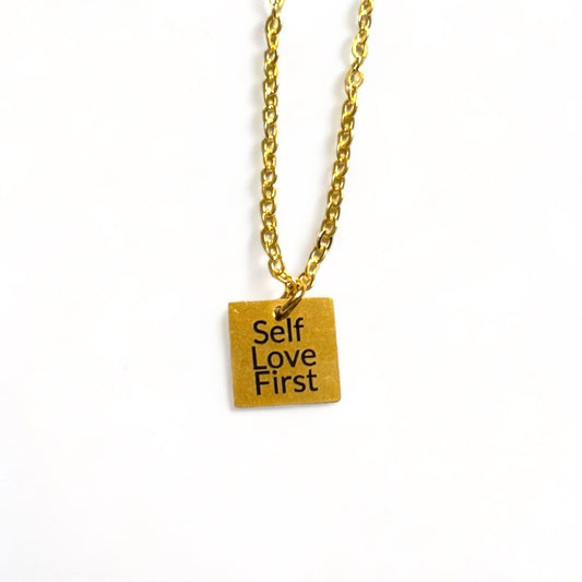 Self Love First Gold Charm Necklace - CosmicMedium