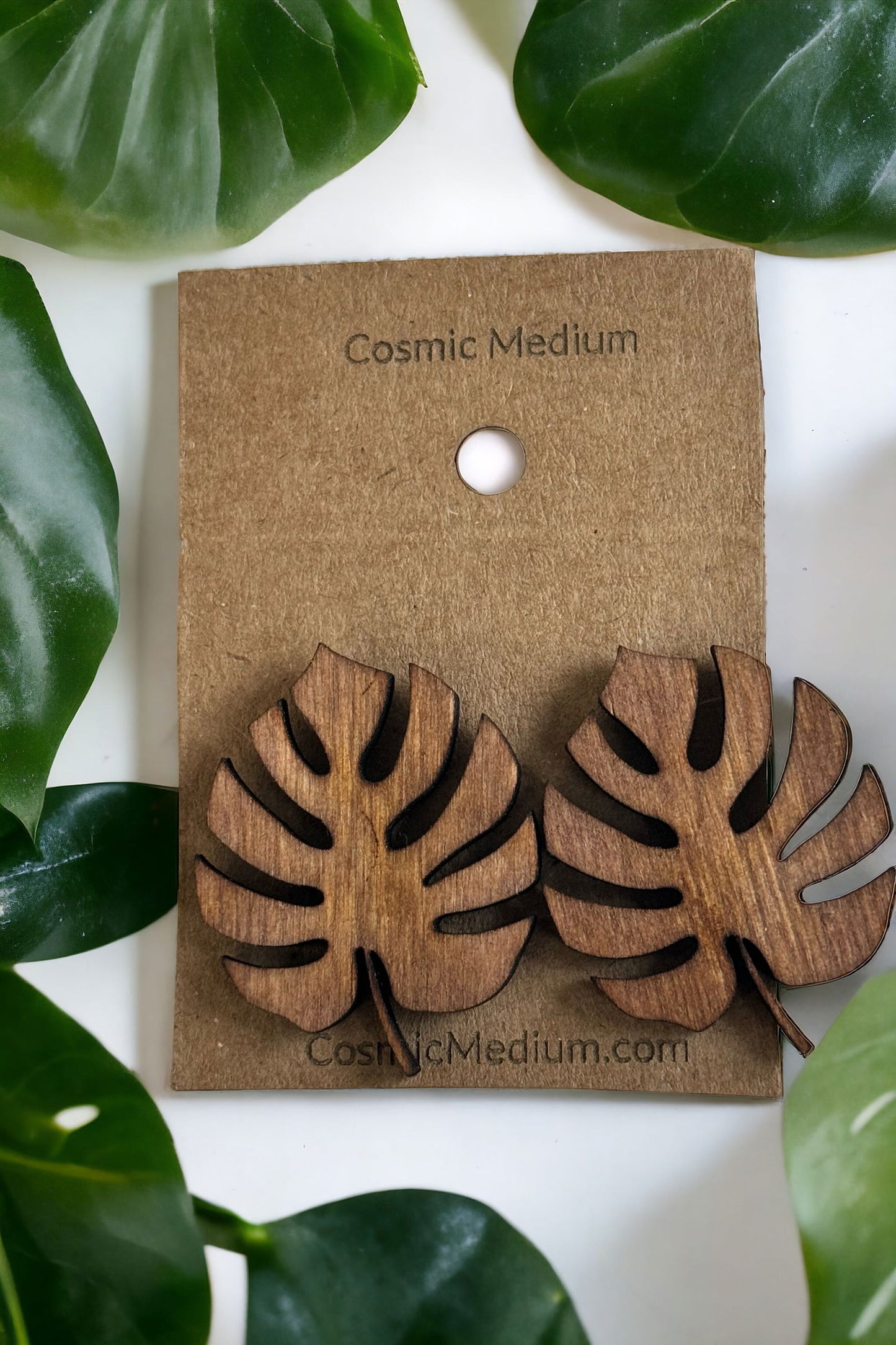 Wood Leaf Earrings - CosmicMedium