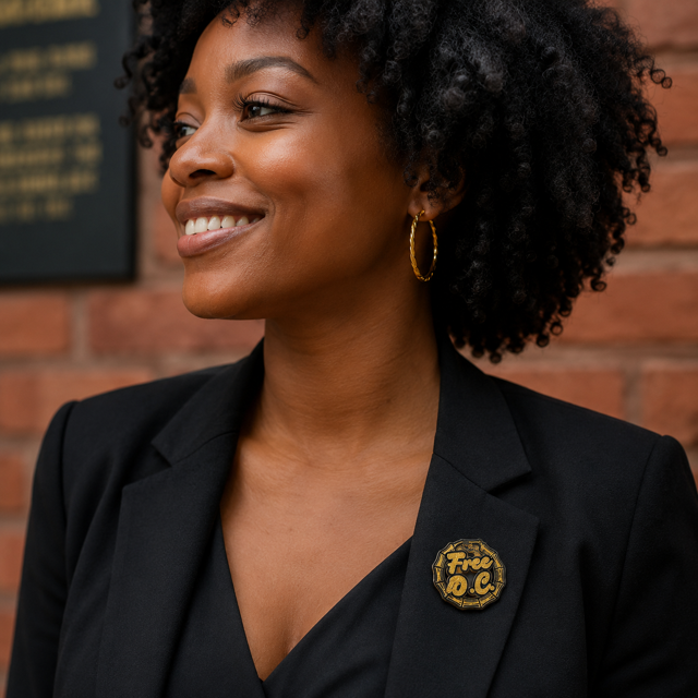 Book Girl Art Bamboo Earring Lapel Pin